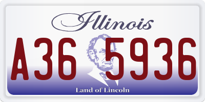 IL license plate A365936