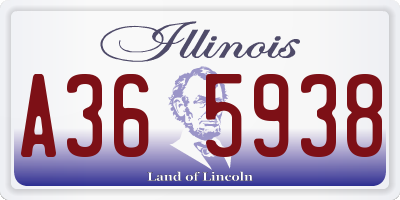 IL license plate A365938