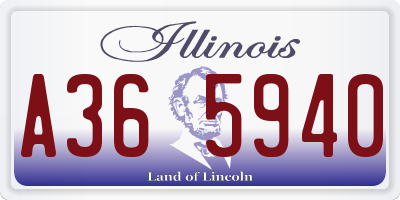 IL license plate A365940