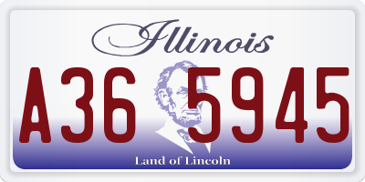 IL license plate A365945