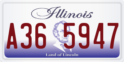 IL license plate A365947