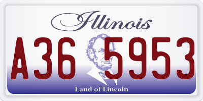 IL license plate A365953