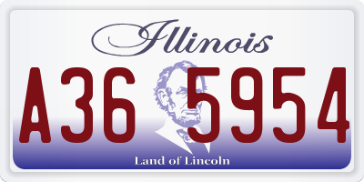 IL license plate A365954