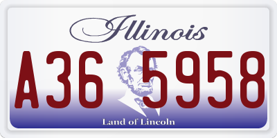 IL license plate A365958