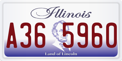 IL license plate A365960
