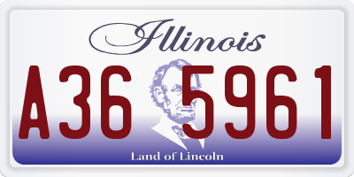 IL license plate A365961