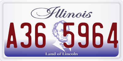 IL license plate A365964