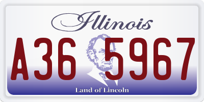 IL license plate A365967
