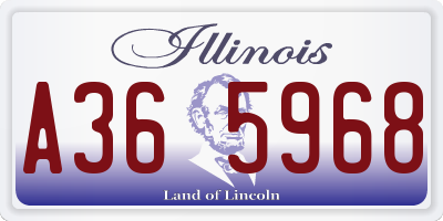 IL license plate A365968