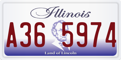 IL license plate A365974