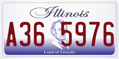 IL license plate A365976