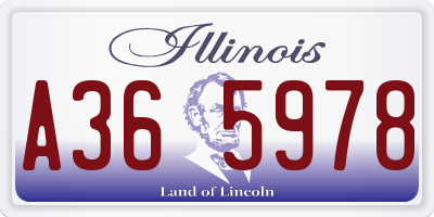 IL license plate A365978