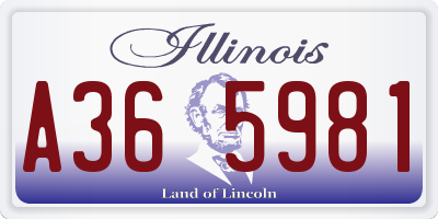 IL license plate A365981