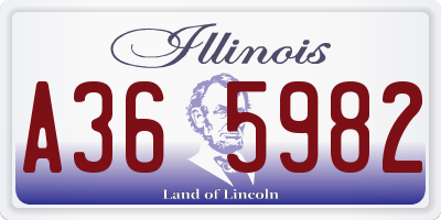 IL license plate A365982