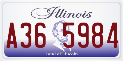IL license plate A365984