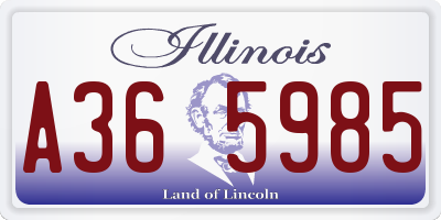 IL license plate A365985