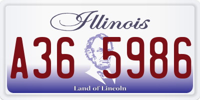 IL license plate A365986