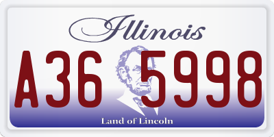 IL license plate A365998