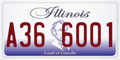 IL license plate A366001