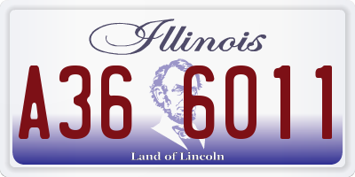 IL license plate A366011
