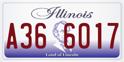 IL license plate A366017