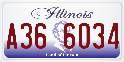 IL license plate A366034