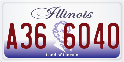 IL license plate A366040