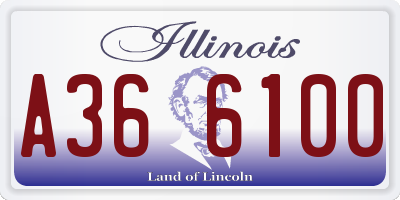 IL license plate A366100