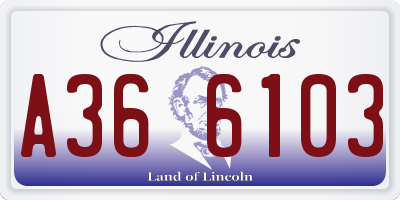 IL license plate A366103