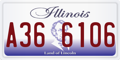 IL license plate A366106