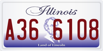 IL license plate A366108