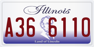 IL license plate A366110