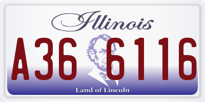 IL license plate A366116
