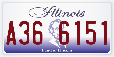 IL license plate A366151