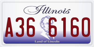 IL license plate A366160
