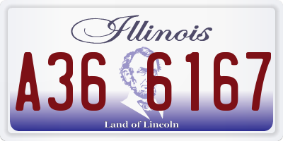 IL license plate A366167
