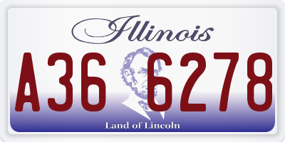 IL license plate A366278