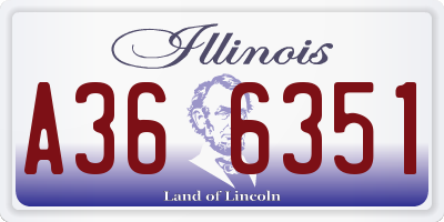 IL license plate A366351