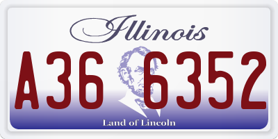 IL license plate A366352