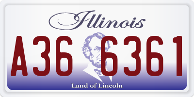 IL license plate A366361