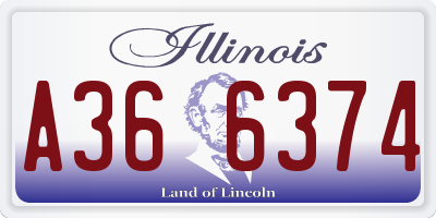 IL license plate A366374