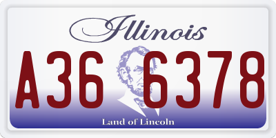 IL license plate A366378