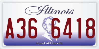 IL license plate A366418