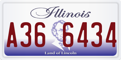 IL license plate A366434
