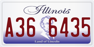 IL license plate A366435