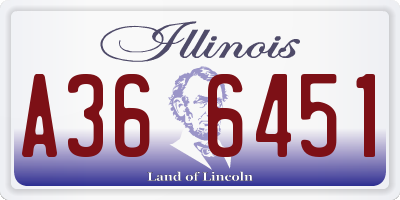 IL license plate A366451