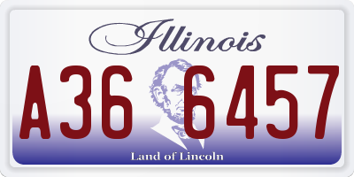 IL license plate A366457