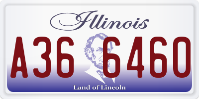 IL license plate A366460