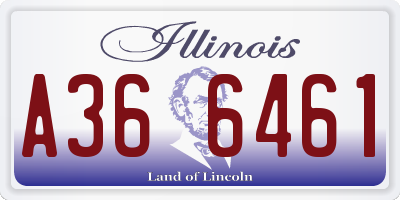 IL license plate A366461