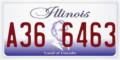 IL license plate A366463